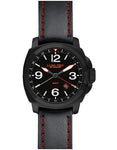 Lum-Tec Mens M-Series GMT Watch - Matte Black w/ Red - 300M Water Resistance - M59