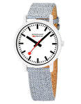 Mondaine Essence Mens Watch - White Case - Cork Lined Fabric Strap - 41mm - MS1.41110.LDA_c0c6e069-24b3-4ddf-8ae4-81ca31fa82d0