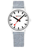 Mondaine Essence Mens Watch - White Case - Cork Lined Fabric Strap - 41mm - MS1.41110.LD_b96989aa-712c-467f-ae1a-0d3fafad9e03