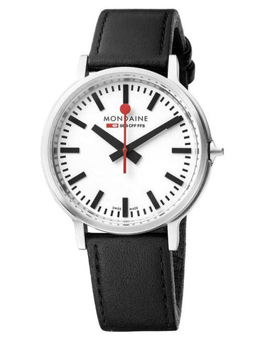 Mondaine Mens Official Swiss Railway Stop2go Watch - Stainless Steel -Leather - MST.4101B.LB_59be7d1c-4809-44e6-9859-24ac2d22d02d