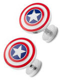 Marvel Comics Captain America Shield Cufflinks - Polished Enamel - Silver Tone - MV-CAS1-SLA_2f36af68-0804-477c-8962-a195f3bb824b