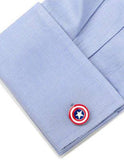 Marvel Comics Captain America Shield Cufflinks - Polished Enamel - Silver Tone - MV-CAS1-SLB_8c05426e-d7e5-4c98-a4b3-dd12586d56ef