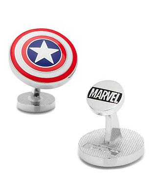 Marvel Comics Captain America Shield Cufflinks - Polished Enamel - Silver Tone - MV-CAS1-SL_a7fc4d6c-9f0b-4f43-8c5e-4e92c62df080