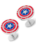 Marvel Captain America Distressed Shield Cufflinks - Fixed Logo Backing - MV-CASD-SLA