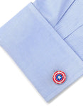 Marvel Captain America Distressed Shield Cufflinks - Fixed Logo Backing - MV-CASD-SLB