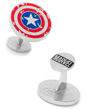 Marvel Captain America Distressed Shield Cufflinks - Fixed Logo Backing - MV-CASD-SL