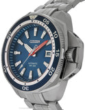 Citizen Signature Grand Touring Mens Automatic -Stainless & Blue Dial & Bezel - NB1031-53LA