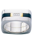 Verona Collection - Stainless Steel&#44; Titanium&#44; and 18k Gold - Ring - NRG-012600