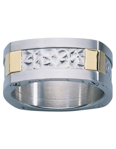 London Collection - Stainless Steel and 18k Gold - Ring - NRG-012900