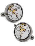 Watch Movement Cufflinks - Vintage Parts - Gun Metal - Bullet Back Closure - OB-20WM-GM_55ae9e5b-6821-4ec7-a1dc-f08f113bd5e4