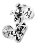 Ox & Bull Bicycle Cufflinks - Antique Silver Plated - Round Swivel Back - OB-MP-BICYA_250d2a09-372f-4d75-922b-06e04a36055e