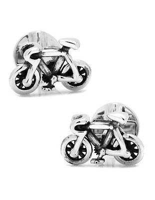 Ox & Bull Bicycle Cufflinks - Antique Silver Plated - Round Swivel Back - OB-MP-BICY_373c7646-05cc-4ba1-a9cc-2d49efd11138