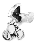 Ox & Bull V-Twin Engine Cufflinks - Antique Silver Plated - Round Swivel Back - OB-VTWINA_e49fb28c-7dce-477c-9c56-d73ec80978cd