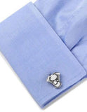 Ox & Bull V-Twin Engine Cufflinks - Antique Silver Plated - Round Swivel Back - OB-VTWINB_67930c08-0570-4eba-9dbd-9104dd5dcbbe