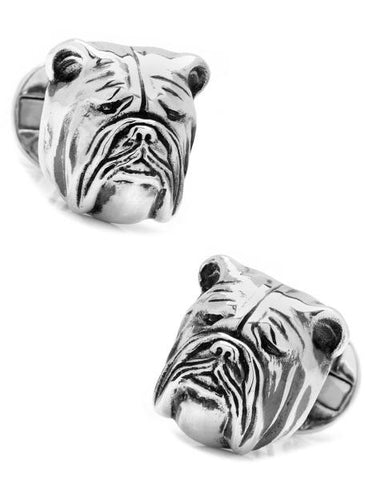 British Bulldog 3D Cufflinks - Sterling Silver - Swivel Closure - OBS-BLLDG-3D_270308b7-5e92-4983-ad4c-3bd7dd6b359f