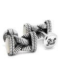 Ox & Bull Sterling Silver Braided Rope & Mother of Pearl Cufflinks - Swivel Back - OBS-BRPSL-MOPA_4dc110e7-c808-49aa-a6d2-0fce01579eaa