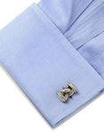 Ox & Bull Sterling Silver Braided Rope & Mother of Pearl Cufflinks - Swivel Back - OBS-BRPSL-MOPB_376344fc-24b4-4685-b5fc-9d51d0e5f010