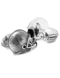 Football Helmet Cufflinks - Sterling Silver - Football Backing Closure - OBS-FTBLHA