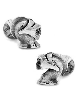 Ox & Bull Knight Helmet Cufflinks - Sterling Silver - Round Swivel Back - OBS-KNIGHT_77efc27d-60de-4c6f-981a-d0b135b9df0e