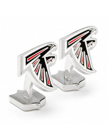 Atlanta Falcons Palladium Cufflinks - Enamel Inlay - NFL Logo Back - PD-ATF-PP