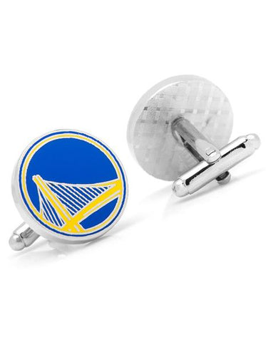 Golden State Warriors Cufflinks - NBA - Blue & Yellow - Bullet Back Closure - PD-GSW-SL_9caf3d67-a710-4105-af66-21521f304f5a