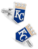 Kansas City Royals Cufflinks - Enamel Detail - Bullet Back - PD-KCR2-SLA_6a4a6331-8694-495f-8cc2-2054b2365860