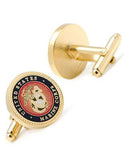 U.S. Marine Core Emblem Cufflinks - Gold Plated - Bullet Back - Enamel - PD-USMC-GLA_e9b0be3e-ce30-460d-8cdd-fe939cddc39c