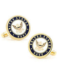 U.S. Navy Emblem Cufflinks - Gold Plated - Bullet Back - Enamel - PD-USN-GL_2ed52bff-adb2-46f7-bfe8-6653961c4540