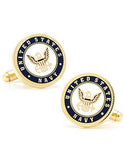 U.S. Navy Emblem Cufflinks - Gold Plated - Bullet Back - Enamel - PD-USN-GL_2ed52bff-adb2-46f7-bfe8-6653961c4540