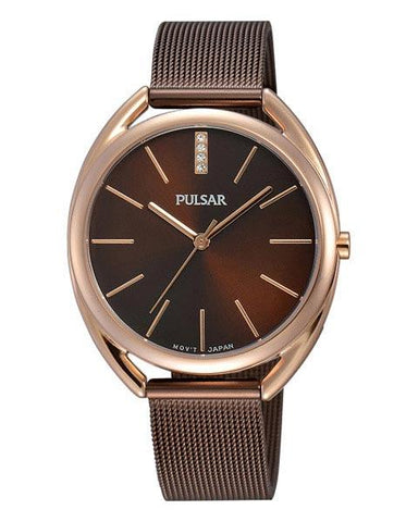 Pulsar Womens Easy Style - Rose-Tone Case - Brown Dial & Bracelet - Swarovski - PG2040_654980c6-4fdc-4e7c-9229-ef42ebb7e255