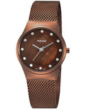 Pulsar Ladies Easy Style Collection Watch - 12 Swarovski Crystals - Brown MOP - PH8055