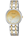 Pulsar Womens Crystal Stars Night Out Watch - Stainless & Gold Tone - Bracelet - PH8303