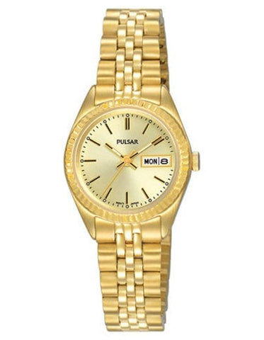 Pulsar Womens Basic Dress Watch - Gold-Tone Case & Bracelet - Champagne - Date - PN8016_456b7e86-4d88-401c-9011-32eb9dfa0d9e