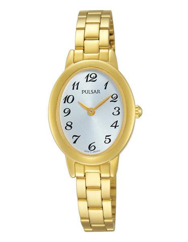 Pulsar Womens Dress Watch - Gold-Tone - Bracelet - Silver/White Dial - 30m - PRW032X