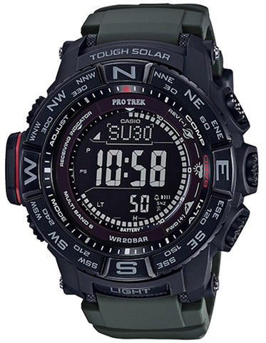 Casio Pro Trek Mens - Altimeter - Compass - Barameter - Solar Atomic - Silicone - PRW3510Y-8