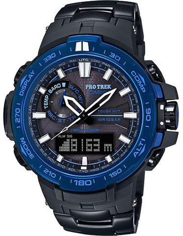 Casio Mens Solar Atomic Triple Sensor Pro Trek - Blue Bezel - Black Bracelet - PRW6000SYT-1_0fa3cff4-3744-460a-8aa0-82c203062716