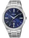 Pulsar Mens Business Collection Watch - Blue Dial - Steel Case & Bracelet - Date - PS9521