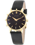 Pre-Owned Le Coultre Mens 14k Gold Watch - Fancy Bezel & Lugs - Black Dial - PVU411-8823