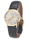 Zodiac Mens Dress Watch - Circa 1960s - 14k Yellow Gold Case - Black Strap - PVU420-586_4c4ec1f1-7bec-404c-9e54-b53f38643f84