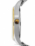 Pulsar Mens Expansion Band - Stainless & Gold Tone - Black Face - PXH428C