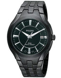 Pulsar Mens Dress Sport Watch - Black Dial with Black IP Case and Bracelet - PXHA27