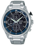 Pulsar Mens Solar Chronograph - Stainless Steel - Blue Dial - Bracelet - Date - PZ6021