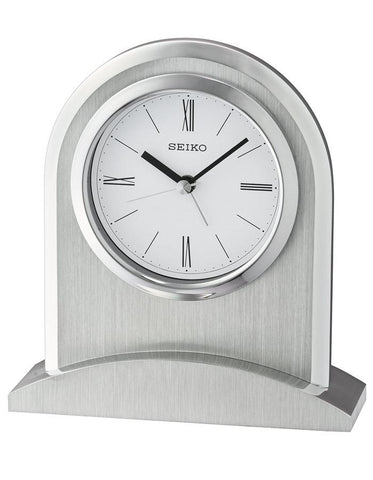 Seiko Desk Alarm Clock - Brushed & Polished Silver-Tone Case - White Dial - QHE163SLH_6ced5f7e-d0be-4cfb-9807-54b17a95ffd5