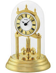 Seiko Anniversary Clock - Gold-Tone - Glass Dome - Rotating Pendulum - QHN006GLH