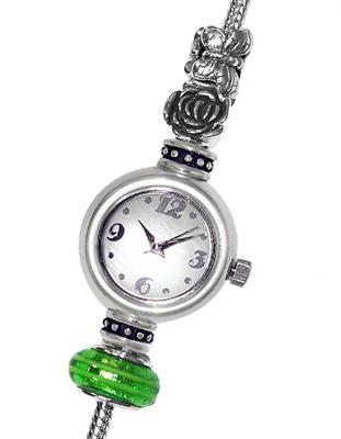 Reflection Beads Sterling Silver Watch - Spring Butterfly & Flower 3 Bead Set - QRSWA1SET-20