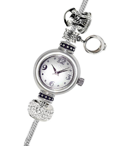 Reflection Beads Sterling Silver Watch - Wedding or Anniversary Set - White Dial - QRSWA1SET-21