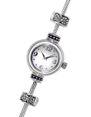 Reflection Beads Sterling Silver Watch Bead Bracelet - White Mother of Pearl - QRSWA1SET