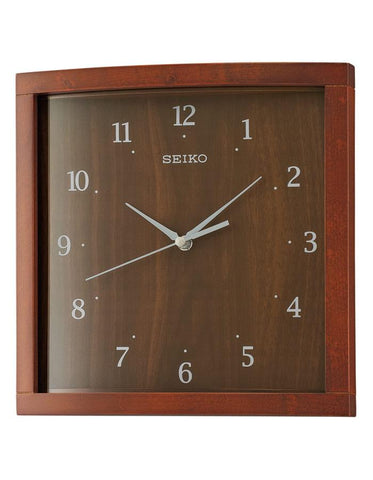 Seiko Square Curved Wall Clock - Quiet Sweep Second Hand - Silver-Tone Accents - QXA675ZLH_86b79630-e9fc-4477-9b35-aaa3368726c2