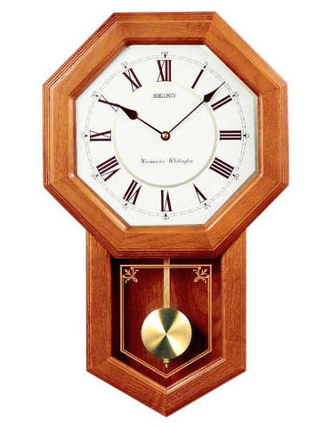 Seiko Oak Schoolhouse Wall Clock - QXH110BLH