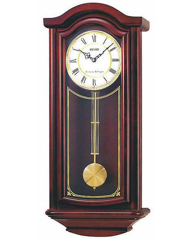 Seiko Pendulum Wall Clock - Mahogany Finish - Roman Numerals - Chimes - QXH118BLH_8170c56e-0f36-4d62-949d-6d3066ea92c2